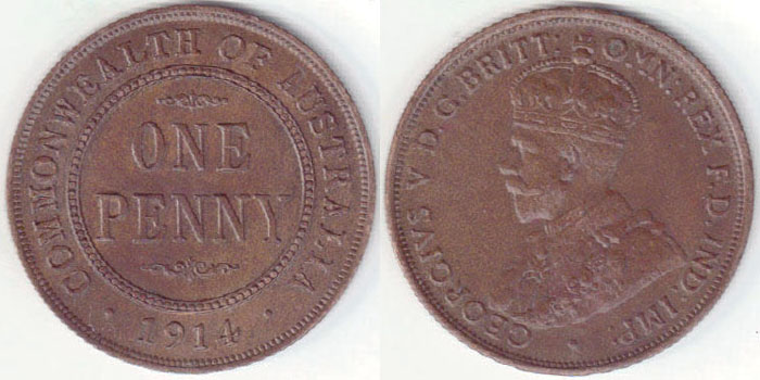 1914 Australia Penny (aUnc) A003538